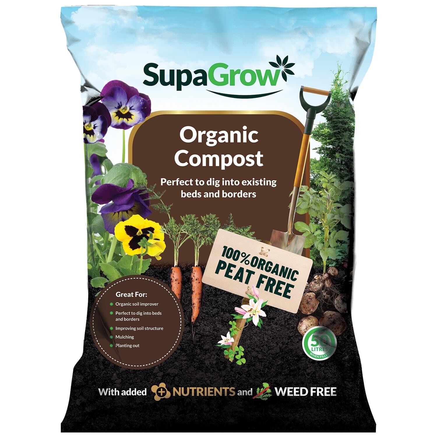 Supagrow Organic Compost 50L