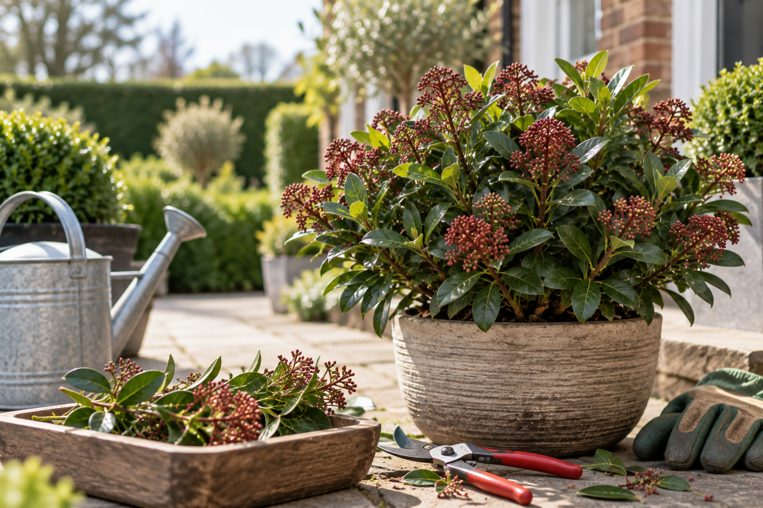 Skimmia Ready to be Pruned