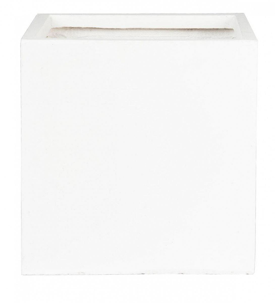 The IDEALIST Lite Contemporary Flower Box is a square, faux lead planter (H40 L40 W40 cm, 65L) with drainage holes and smooth surfaces—perfect for modern garden decor. Photographed against a white background.