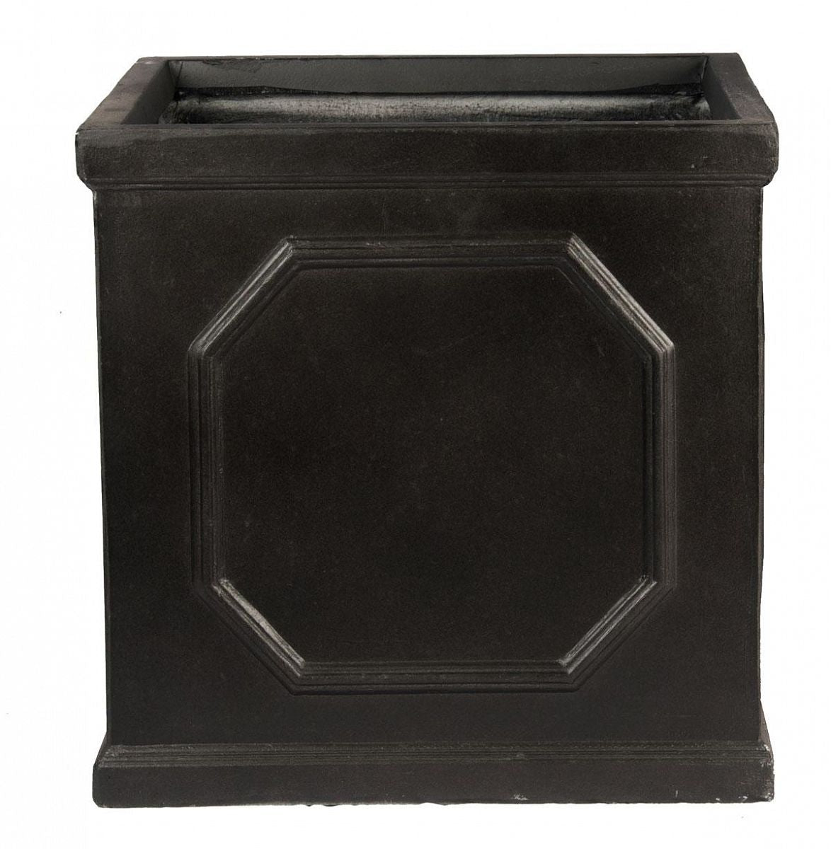 The IDEALIST Lite Chelsea Flower Box is a stylish 30x30x30cm faux lead square planter with an octagonal pattern, wide rim, and matte finish. Its classic, frost-resistant design makes it ideal for any garden or patio. 27L capacity.