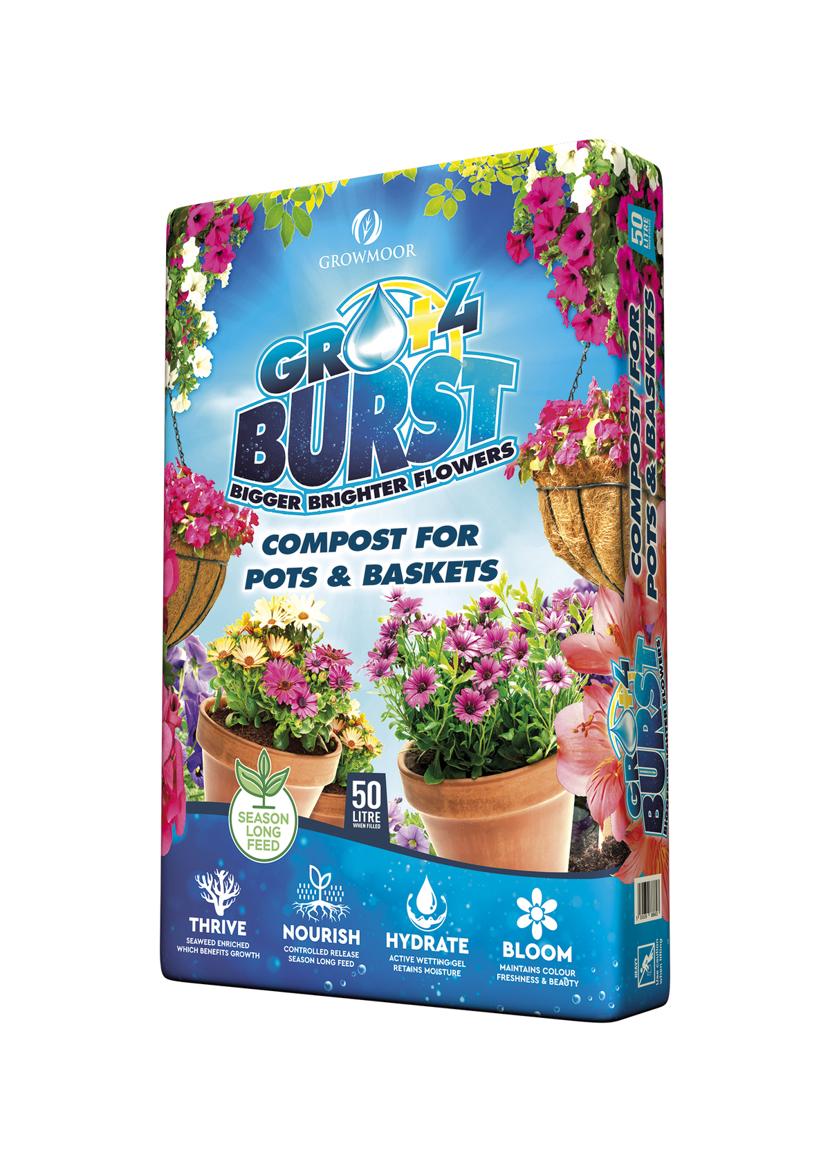 Gro+4 Burst Compost for Pots &amp; Baskets 50L