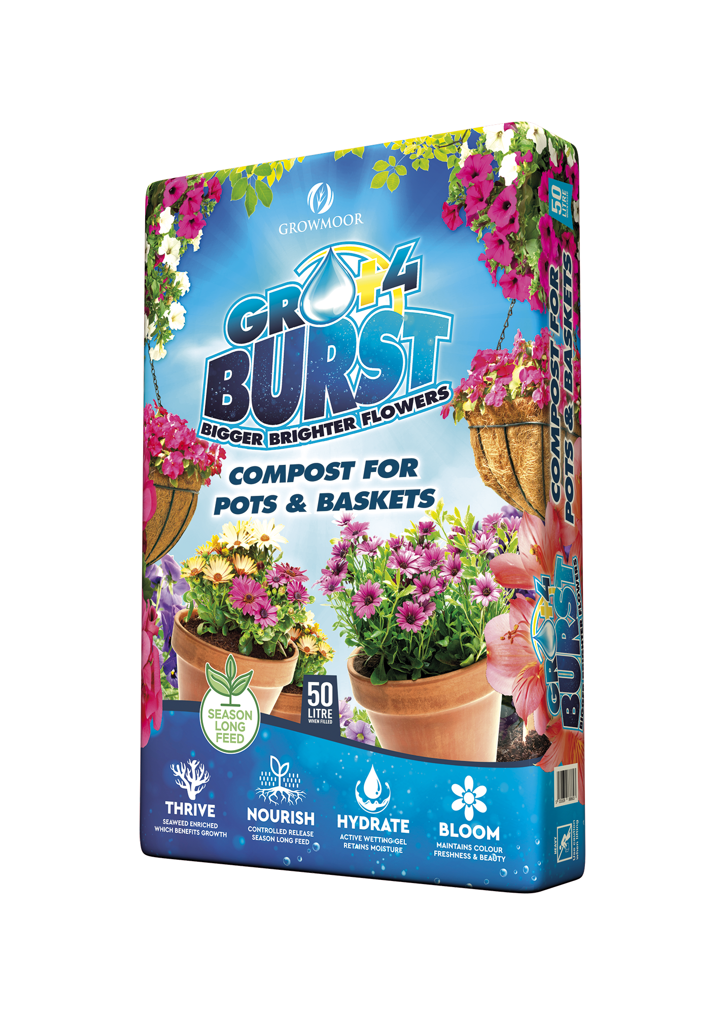 Gro+4 Burst Compost for Pots & Baskets 50L
