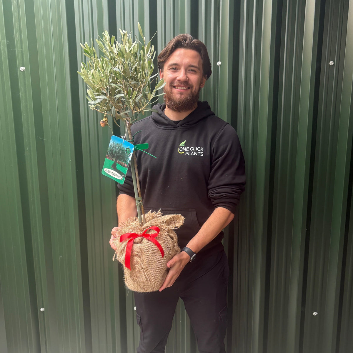 Hessian Gift Wrap finished with Ribbon