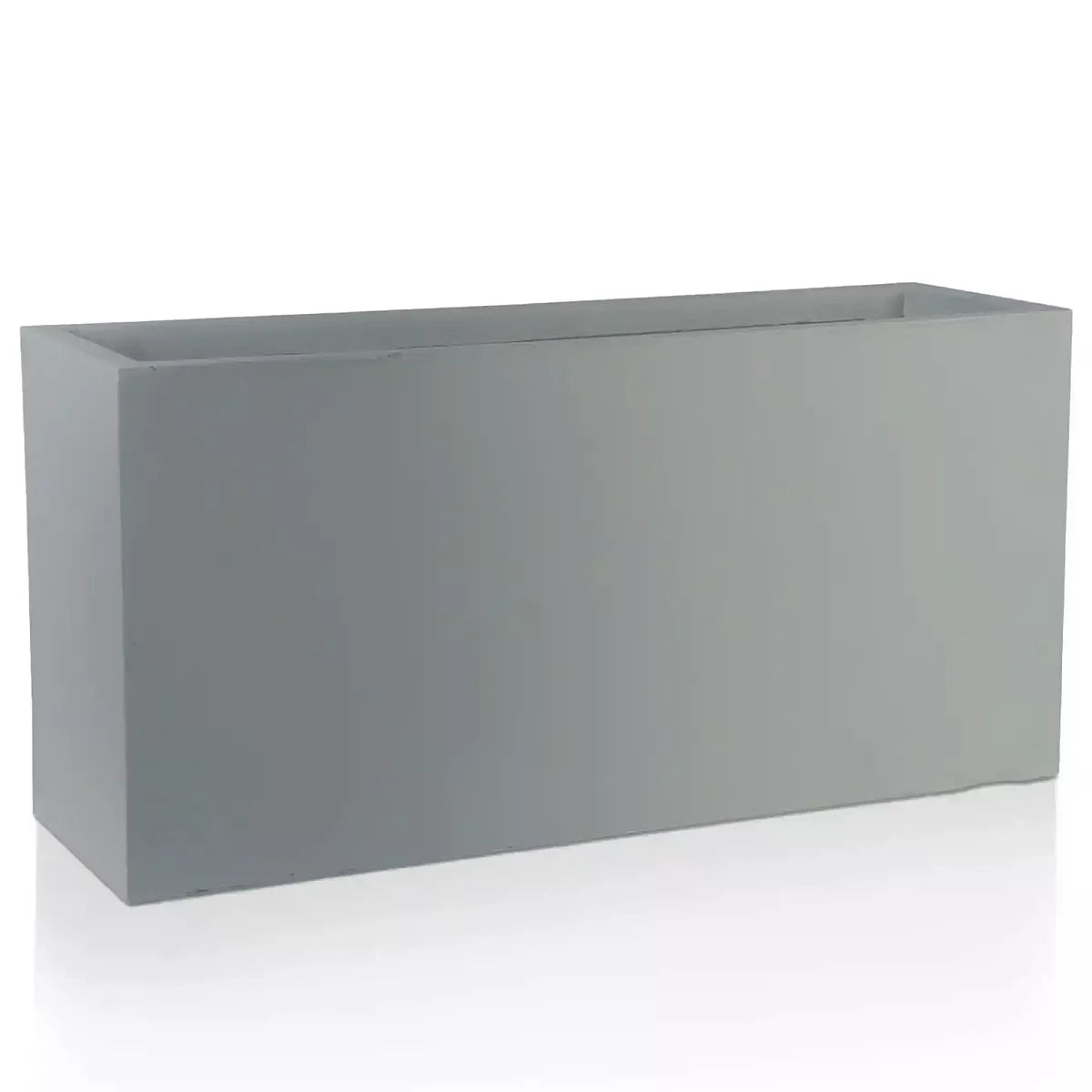 The IDEALIST Lite Contemporary Trough Garden Planter in light concrete, 30x65x19 cm (37L), features a rectangular, minimalist design with smooth surfaces and drainage holes, perfect for outdoor plants, shown against a plain white background.