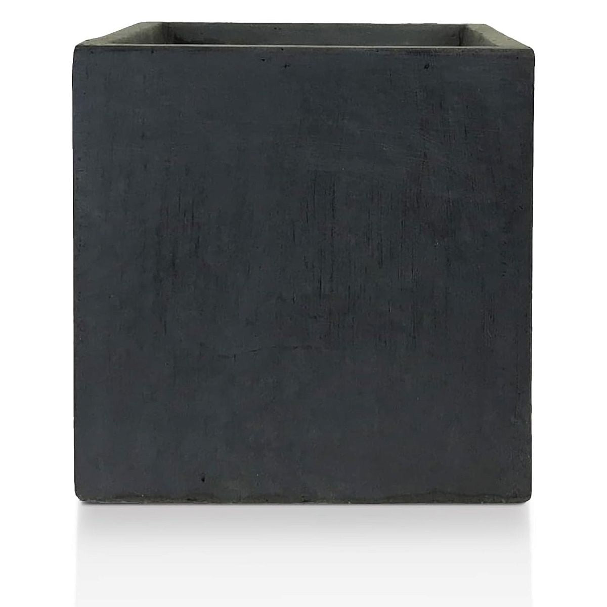 The IDEALIST Lite Contemporary Flower Box is a large, square faux lead concrete planter (H40 L40 W40 cm, 65L) with drainage holes—perfect for stylish garden decor. Shown against a white background.