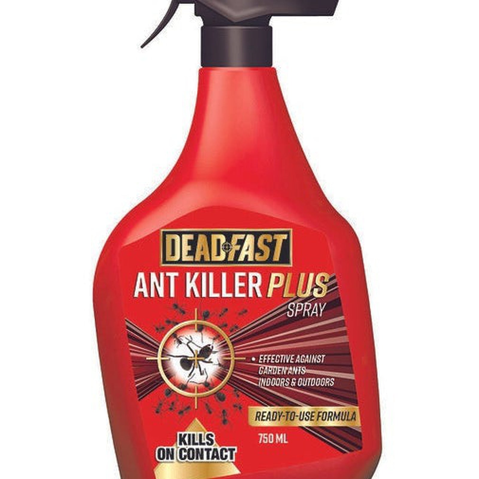 A red Ant Killer Spray bottle with a black handle.