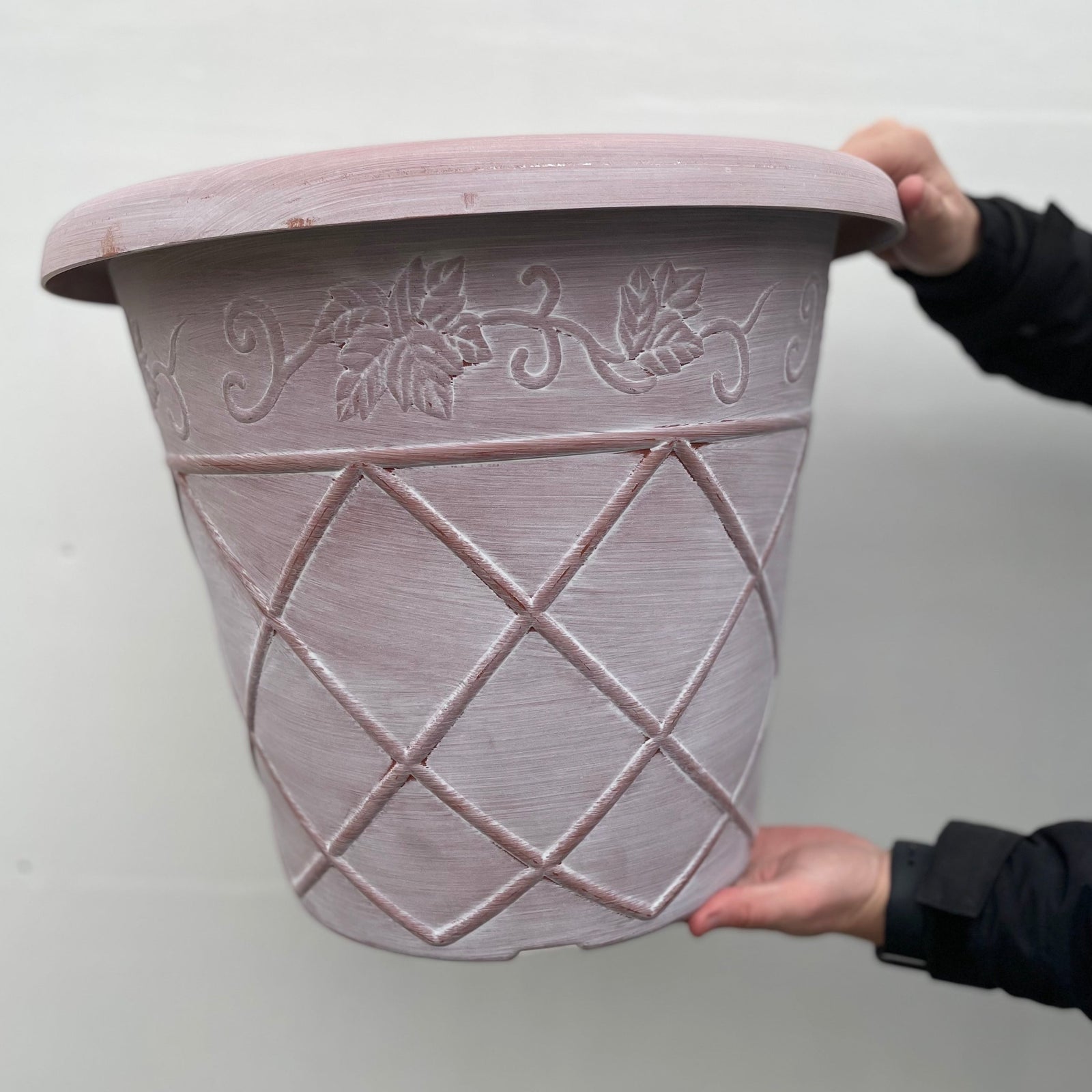 Shabby Chic Washed Planter - Pink