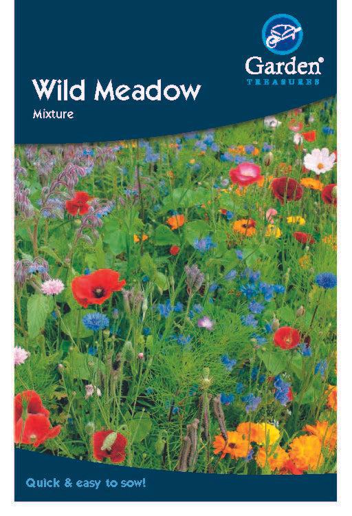 A close-up of the Wild Meadow Mixture, perfect for a wildlife garden and sure to attract bees with its vibrant colors.